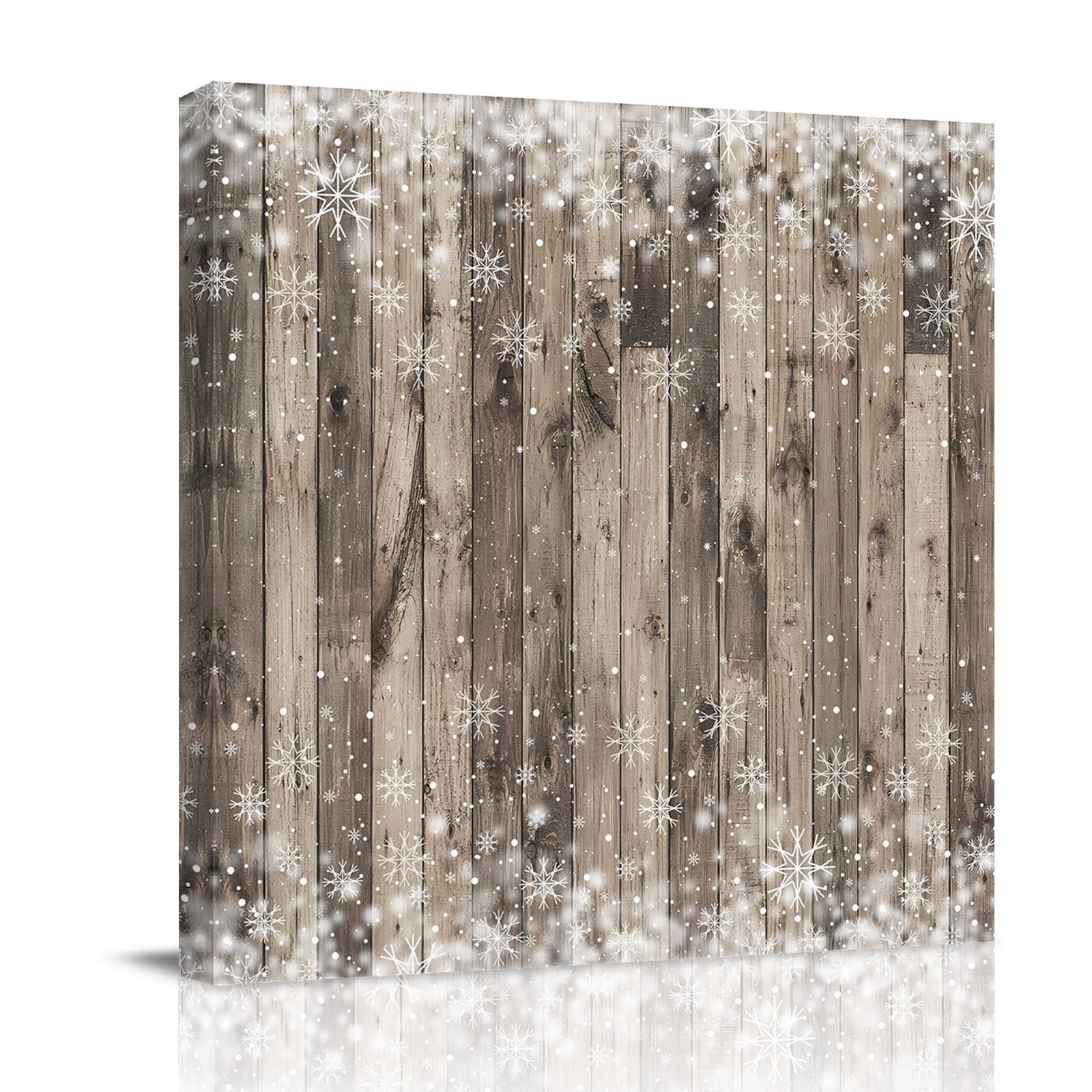 Canvas Wall Art Christmas Snowflake Framed Canvas Prints for Living Room Bathroom Xmas Snowflake Winter Vintage Gallery Wrapped Wall Decor for Home Office Gifts 12 x12 Ship Next Day