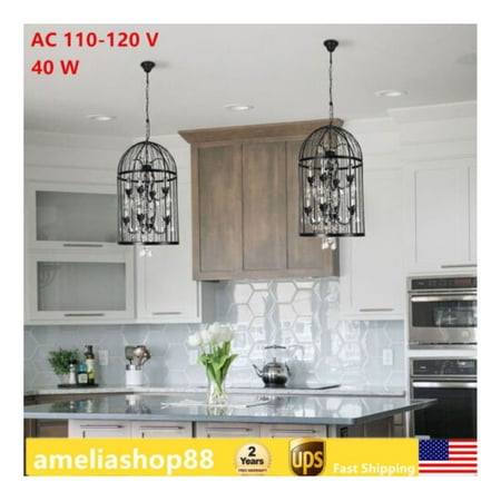 

ChicCrest Vintage Birdcage Pendant Lamp Ceiling Light Restaurant Villa Crystal Chandelier