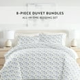 thumbnail image 2 of 8PC Bedding Bundle - Patterned Duvet Cover Set White Comforter and Solid Sheet Set in Blossoms, 2 of 11