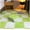 5 Pcs Fluorescent Green+5 Pcs White, variant on Milk Velvet Patchwork Rugs, Plush Puzzle Foam Floor Mat, Plush Interlocking Carpet Tiles, Anti-Slip Rug Puzzle Mats for Floor