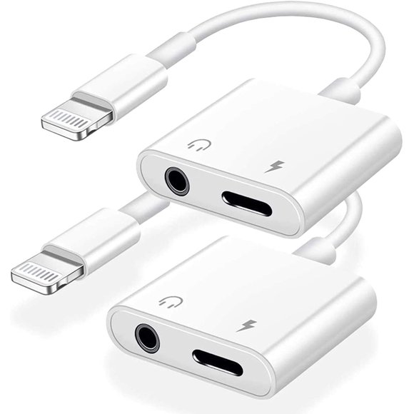 Paquete de 2 adaptadores de auriculares esbeecables para iPhone Lightning de 3,5 mm