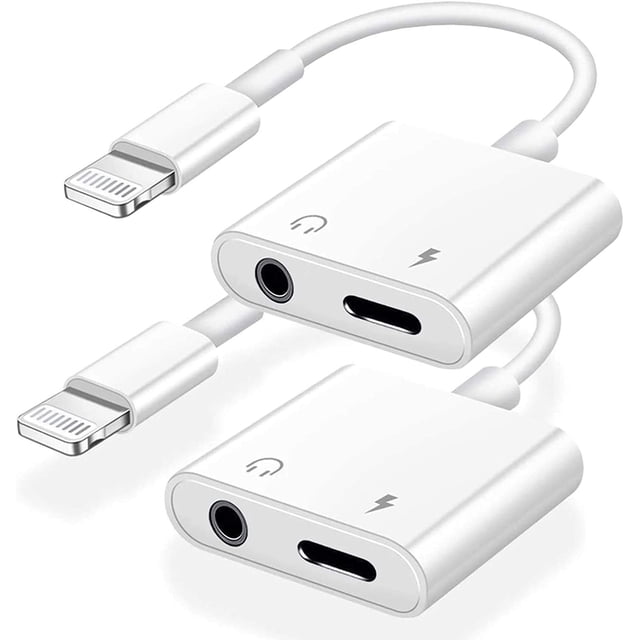 Paquete de 2 adaptadores de auriculares esbeecables para iPhone Lightning de 3,5 mm