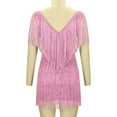 thumbnail image 5 of Long Summer Dresses for Women New Women's Sequin Tassel Mini Dresses Backless Sparkling Fringe Club Evening Latin Cocktail Party Dress Plus Size Dresses Pinky 4XL, 5 of 9