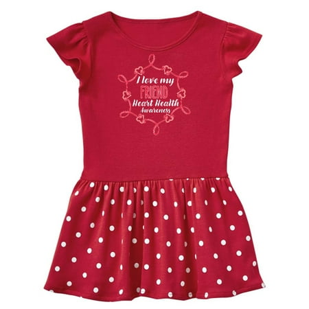 

Inktastic I Love My Friend Heart Health Awareness Gift Toddler Girl Dress