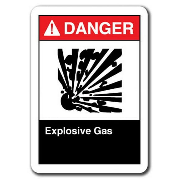 Danger Sign - Explosive Gas 7"x10" Plastic Safety Sign ansi osha