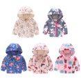 thumbnail image 2 of Toddler Fall Jackets Girls Spring Windbreaker Outerwear Lightweight Coat Long Sleeve Casual Hoodie 2-7 Years, 2 of 11