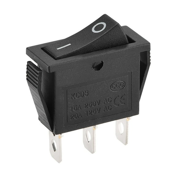Boat Rocker Switch Black Toggle Switch for Boat Car Marine 3pins ON/ON AC 250V/15A 125V/20A, 1pcs