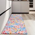 thumbnail image 4 of Pink Pioneer Flower Pattern Kitchen Rug Mat,Kitchen Runner Rugs Non Skid Washable,Decorative Kitchen Floor Mats for Kitchen,Sink,Laundry,17"X47", 4 of 5