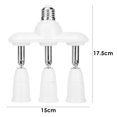 thumbnail image 4 of Ndcxsfigh Base Lámpara Ajustable E27 Enchufe Adaptador Soporte Zócalo Giratoria (3 Cabezas), 4 of 7