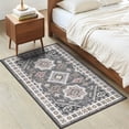 thumbnail image 3 of MeyJey Oriental Indoor Area Rug 3'x5' Non-Slip Machine Washable Vintage Distressed Floor Carpet for Living Room Bedroom Dining Kitchen Hallway, Gray/Brown, 3 of 15