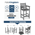 thumbnail image 5 of Patiokingdom Balcony Adirondack Chairs and Table 3 Pieces Set, Adirondack Bar Height Chairs Set of 2 and Bar Table, Outdoor Bar Stools Set for Bistro, Poolside, Backyard, Gray, 5 of 10