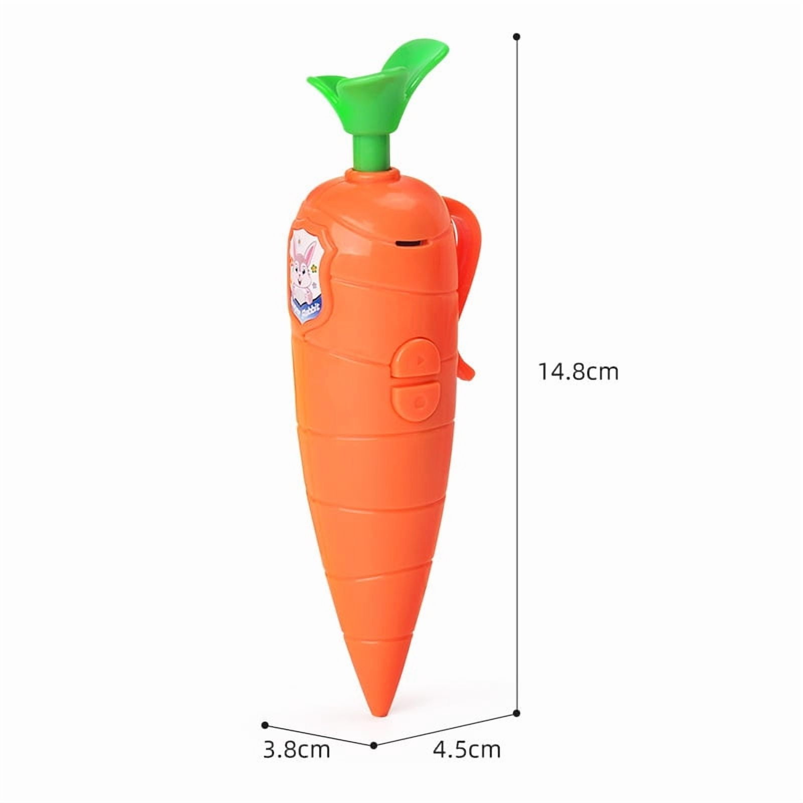 Cute carrot-shaped 60-second recording device (Zoo-topia Judy voice recorder) with playback and recording functions.