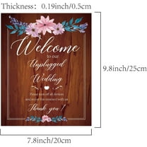 Wooden Wedding Ceremony Sign Welcome to Our Unplugged Wedding Please Turn Off All Devices and Enjoy This Moment with Us Wood Sign Plaque Hanging Plaque for Memorial Decor 7.8 x 9.8in