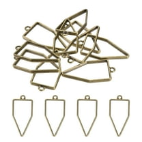 Uxcell Pentagon Alloy Open Back Bezel Pendants DIY Hollow Frame, Bronze 50 Pack