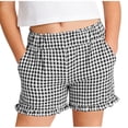 thumbnail image 5 of Vrotazzy Girls Casual Plaid Shorts for Everyday Play - Spring Summer Comfort Elastic Waist Soft Twill Girls Shorts Kids Apparel and Everyday Outfit,Size 5-6 Years, 5 of 8