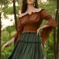 thumbnail image 4 of Neewe Womens Renaissance Peasant Blouse Off Shoulder Trumpet Sleeve Tops S-XXL, 4 of 7