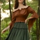 thumbnail image 5 of Ropa para mujer,Blusa campesina renacentista, top de manga trompeta con hombros descubiertos, top de moda de poliéster, estilo bohemio para mujer, sopatenor, 5 of 9