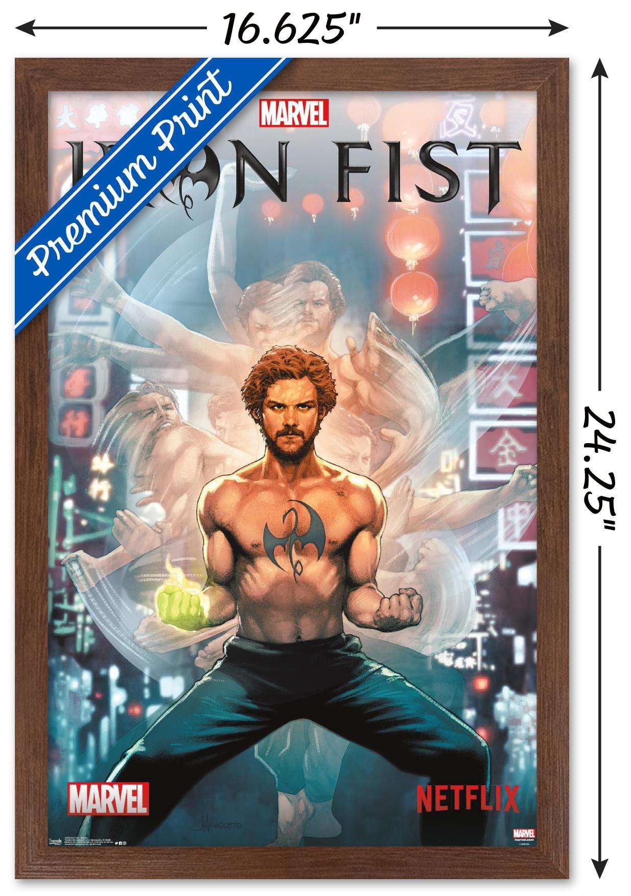 Marvel Comics TV - Iron Fist - Stance Wall Poster, 14.725" x 22.375", Framed