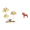 thumbnail image 1 of Figura decorativa de metal con flores y hojas, adorno de escritorio, artesanía creativa, caballo Dalecarlian, elaborado en hierro o madera, apto para, 1 of 8