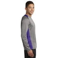 thumbnail image 3 of Sport-Tek Long Sleeve Heather Colorblock Contender Tee St361ls - Vintage Heather/ Purple - XL, 3 of 6