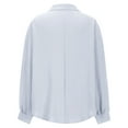 thumbnail image 4 of HAiming Womens Satin Button down Shirts Silk Casual Lapel V Neck Long Sleeve Loose Business Work Tops Blouse 2025, 4 of 8
