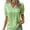 Green, variant on Women's Lace V Neck Blouse, Solid Color Short Sleeve Elegant Summer Top, Plain Lace Trim Casual Shirt for Date Night, Work, Daily Wear and Relaxed Outfits Blue L