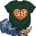 thumbnail image 2 of Valentines Day T-Shirts for Women Funny Love Heart Printed Short Sleeve Shirt Summer Cotton Loose Fit Casual Tops (Army Green S), 2 of 4