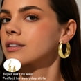 thumbnail image 4 of YOUNGYUE 14K Gold Plated Hoop Earrings for Women, Big Chunky Gold Hoops, Hypoallergenic 925 Sterling Silver Post, 25mm, 4 of 8