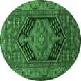 thumbnail image 1 of Ahgly Company Indoor Round Persian Emerald Green Traditional Area Rugs, 5' Round, 1 of 4