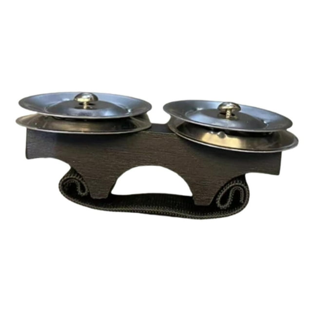 Milaget Finger Shaker Music Instrument Hand Tambourine Bell for Rhythm Bands Concert Black