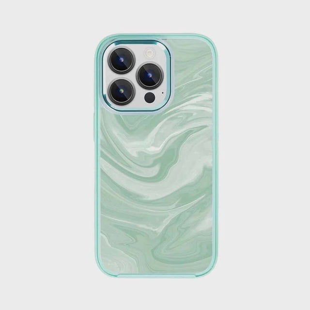 Caseco iPhone 15 Pro Case With Mag-Safe - Green Swirl