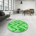 thumbnail image 3 of Ahgly Company Indoor Round Patterned Neon Green Area Rugs, 3' Round, 3 of 6