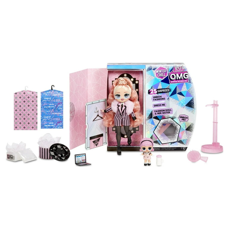 LOL Surprise OMG Winter Disco Series With Exclusive Dollie Fashion Doll And  25 Surprises Including Her Little Sister Dollface, Fashions, Shoes, Purse