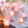 thumbnail image 3 of Guirnalda de luces LED artificiales con forma de rosa, guirnalda de luces navideñas, decoración para bodas, hogar, habitación, cortina, lámpara, nueva, 3 of 5
