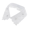 thumbnail image 5 of Women\'s Rhienstone Flower Detachable Faux Lapel Shirt Collar Necklace Choker - White, 5 of 8