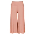 thumbnail image 7 of Utoimkio Women's Fold Over High Waist Capri Flare Pants Soft Stretch Cropped Wide Leg Trousers for Yoga Casual Daily Walking, 7 of 7