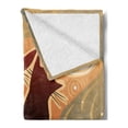 thumbnail image 2 of Animal Soft Flannel Fleece Throw Blanket, Female and Male Cats in Love Watching Moon Luna on Starry Sky Print, Cozy Plush for Indoor and Outdoor Use, 50" x 70", Sage Green Orange, by Ambesonne, 2 of 5