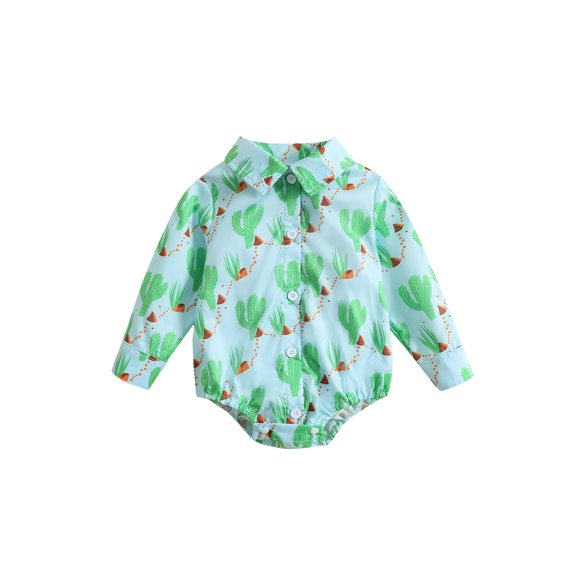 Bagilaanoe Newborn Baby Girl Boy Rompers Shirts Print Long Sleeve Denim Bodysuits 6M 12M 18M 24M Infant Casual One Piece Short Jumpsuit