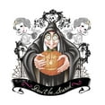 thumbnail image 2 of Junior's Snow White and the Seven Dwarfs Evil Queen Pumpkin Graphic Tee White Small, 2 of 3
