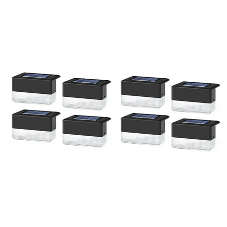 

8PCS Solar Deck Lights Outdoor LED Step Lights with 2 Lighting Modes Waterproof Solar Fence Decorative Lights for Patio