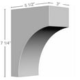 thumbnail image 2 of Ekena Millwork 3"W x 5 1/2"D x 7 1/4"H Stockport Bracket, 2 of 5