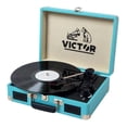 thumbnail image 2 of Tocadiscos portátil VICTOR Metro Maleta 3 velocidades Bluetooth Turquesa, 2 of 7