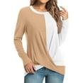 thumbnail image 2 of Aloohaidyvio Long Sleeve Tops,Women's Basic T Shirts Casual Long Sleeve V Neck Loose Fit Plain Tunic Tees Tops Blouse, 2 of 6