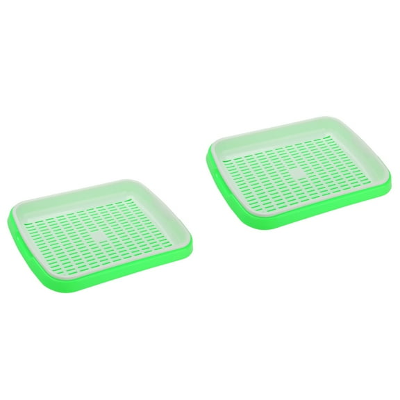 2 Pieces Grower Tray Wheatgrass Grower 35.00X26.00X5.00CM Green