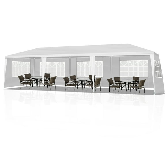 Ktaxon 10'x30' Party Wedding Outdoor Patio Tent Canopy with 5 Side Walls White