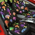 thumbnail image 4 of Uourmeti Cartoon Mushroom Print Car Seat Covers 2 PCS Elastic Bucket Front Seat Protector Cover Breathable Universal for Vehicle SUV Sedan Trucks for Women Men, 4 of 7