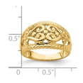 thumbnail image 3 of Solid 14k Yellow Gold Cut-Out Heart Design Ring Band Size 8.5, 3 of 5