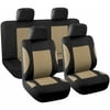 Unique Bargains 8-piece Car Seat Covers Full Set for Auto Interior Accessories Beige