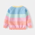 thumbnail image 4 of WXFAZCVU Girls Sweater Cardigan Color Block Long Sleeve Knitted Cute Top Casual Outerwear Size 7-8 Years, 4 of 4