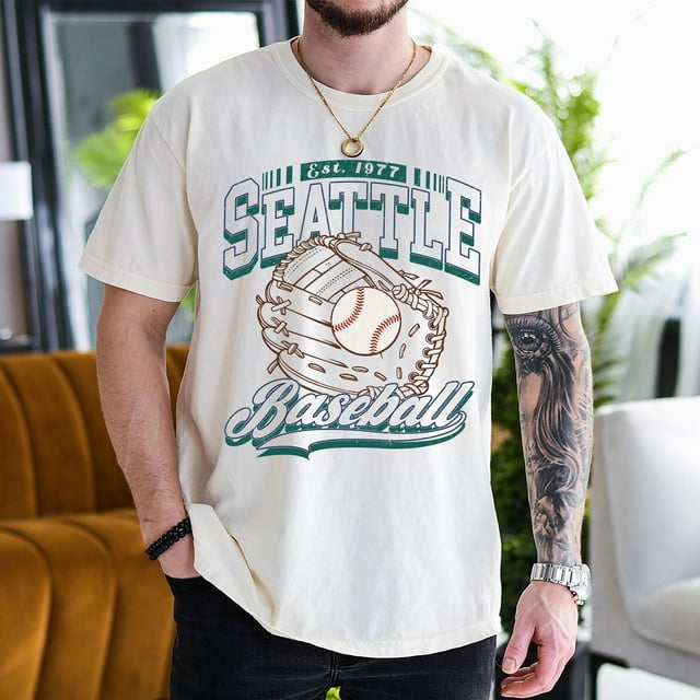 Seattle Baseball T-shirt, Retro Seattle Baseball 90s Style Shirt, Seattle Game Day Tee, Th - White - XL
